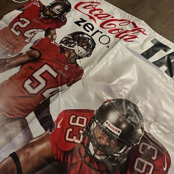 Tampa Bay Buccaneers Tailgate Man Cave Canvas  Coke Zero Large Banner 68”x34 - Picture 6 of 10
